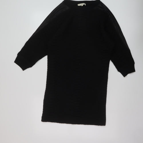 Sandro Womens Black Polyester Tunic Blouse Size 10 Round Neck