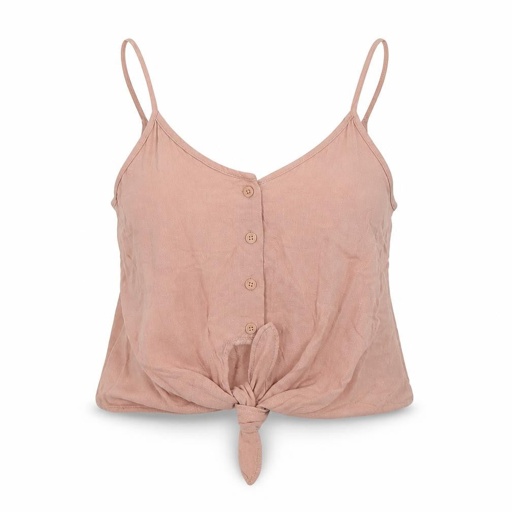 Topshop Womens Pink Viscose Cropped Tank Size 6 V-Neck