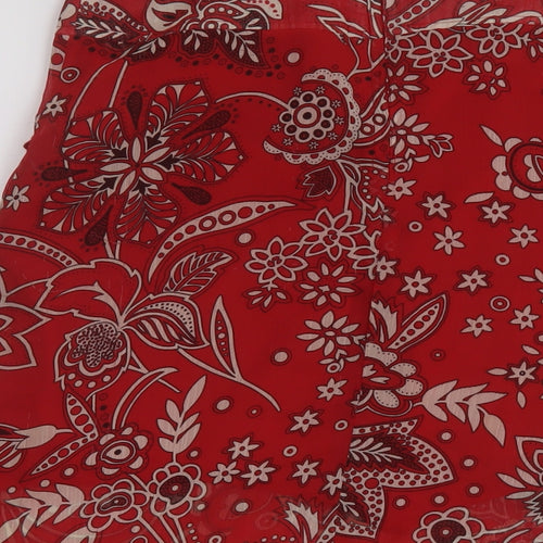 Equation Womens Red Geometric Polyester A-Line Skirt Size 10 Zip
