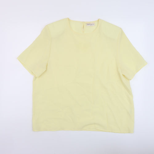Bonmarché Womens Yellow Polyester Basic T-Shirt Size 20 Round Neck