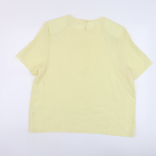 Bonmarché Womens Yellow Polyester Basic T-Shirt Size 20 Round Neck