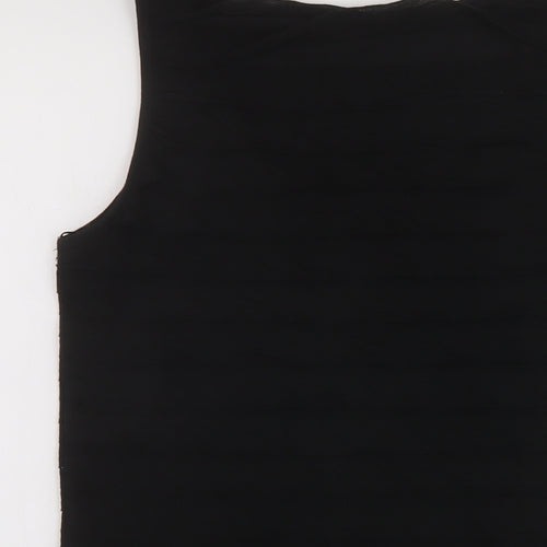 M&Co Womens Black Polyester Basic Tank Size 16 Round Neck