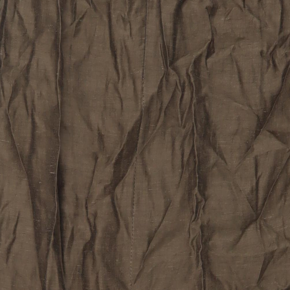 Minuet Womens Brown Linen Straight & Pencil Skirt Size 14 Zip