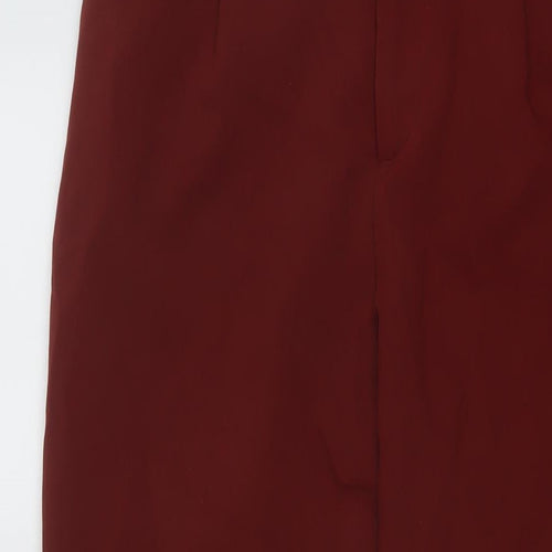 Zara Womens Red Polyester Trousers Size S L26 in Regular Zip