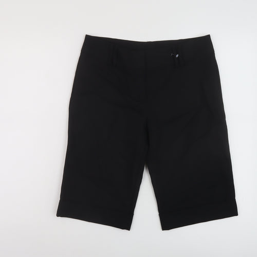 New Look Womens Black Polyester Chino Shorts Size 10 L12 in Regular Button