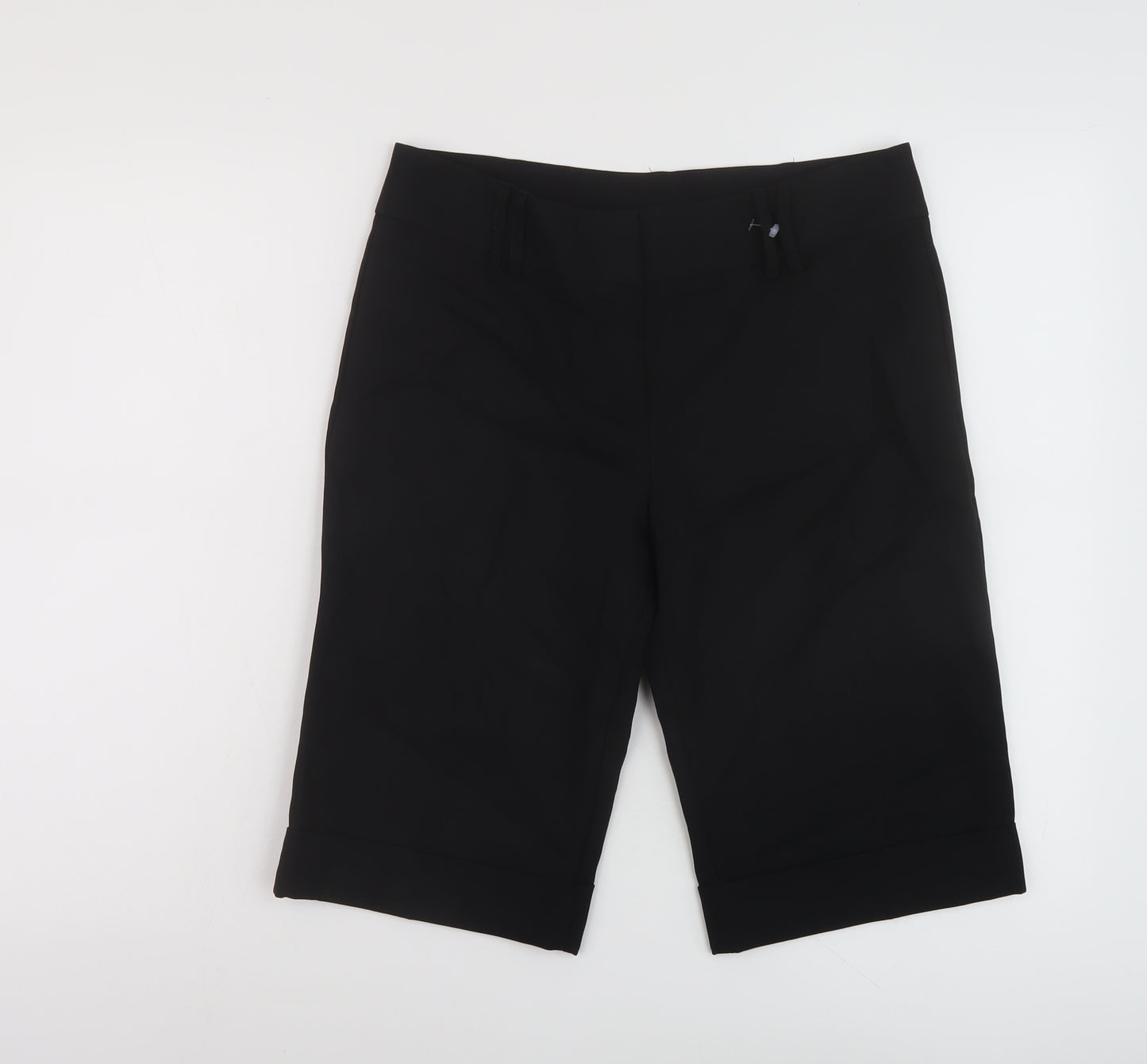 New Look Womens Black Polyester Chino Shorts Size 10 L12 in Regular Button