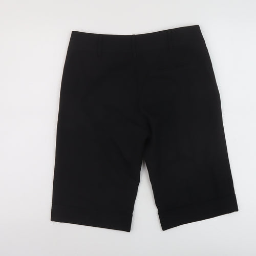 New Look Womens Black Polyester Chino Shorts Size 10 L12 in Regular Button