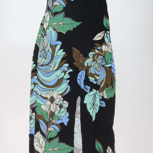 Miss Selfridge Womens Multicoloured Floral Viscose Maxi Size 8 Square Neck Pullover