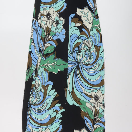 Miss Selfridge Womens Multicoloured Floral Viscose Maxi Size 8 Square Neck Pullover