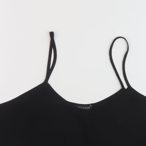 Topship Womens Black Polyester Cropped Tank Size 10 Round Neck
