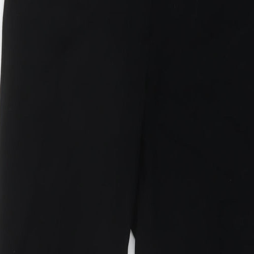 Marks and Spencer Womens Black Polyester Trousers Size 12 L30 in Regular Hook & Eye