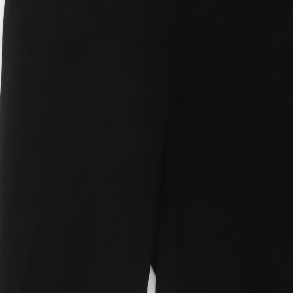 Marks and Spencer Womens Black Polyester Trousers Size 12 L30 in Regular Hook & Eye