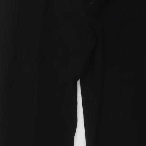 Marks and Spencer Womens Black Polyester Trousers Size 12 L30 in Regular Hook & Eye