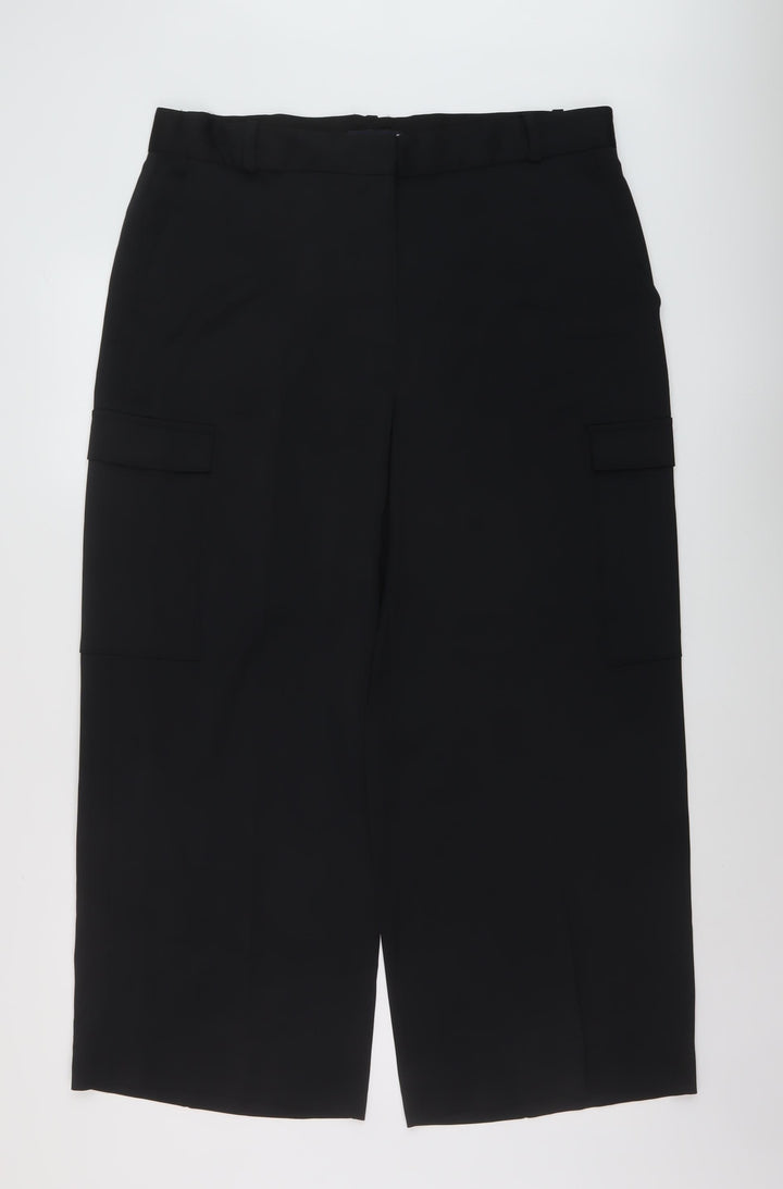 Marks and Spencer Womens Beige Polyester Trousers Size 18 L27 in Regular Hook & Eye