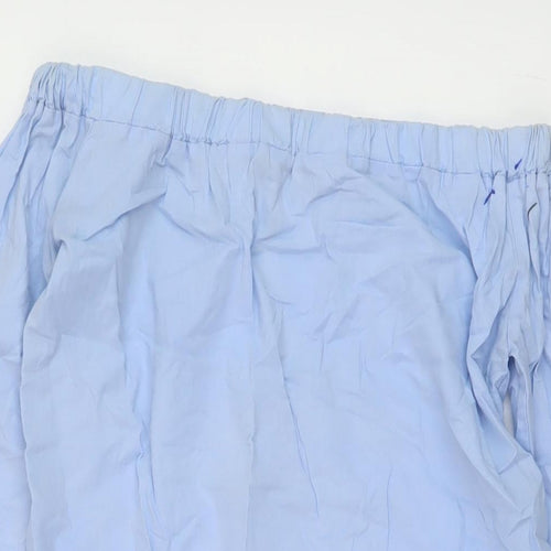 New Look Womens Blue Cotton Basic Blouse Size S Square Neck