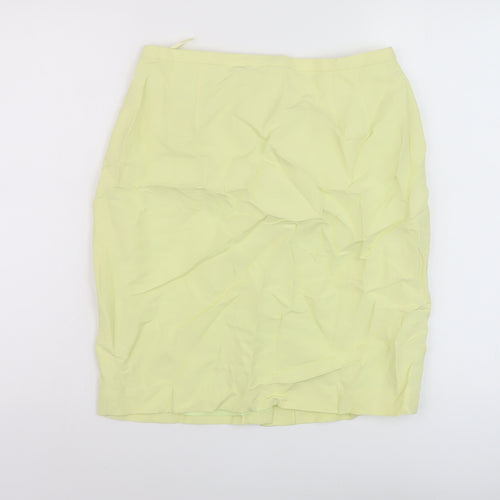 Apriori Womens Green Viscose Mini Skirt Size 14 Zip