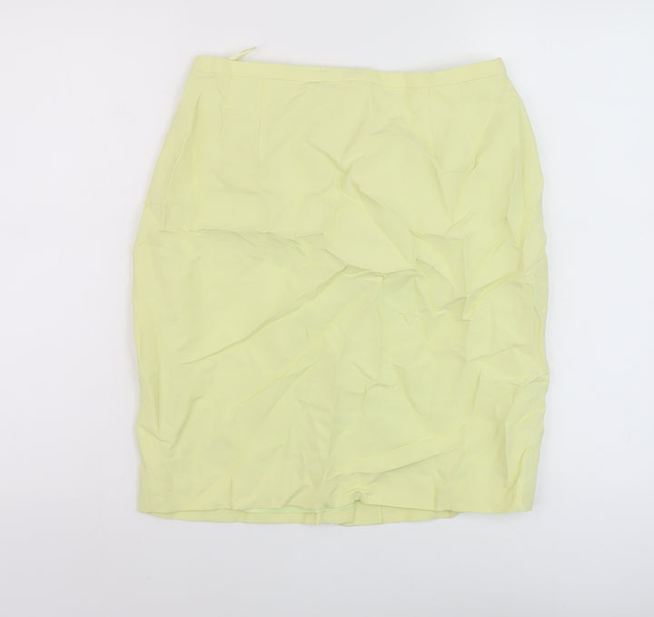 Apriori Womens Green Viscose Mini Skirt Size 14 Zip