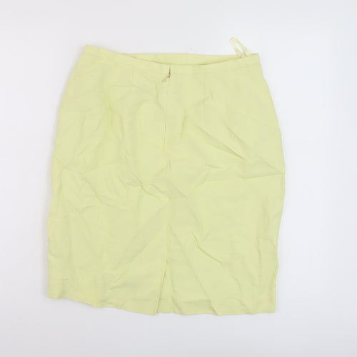 Apriori Womens Green Viscose Mini Skirt Size 14 Zip
