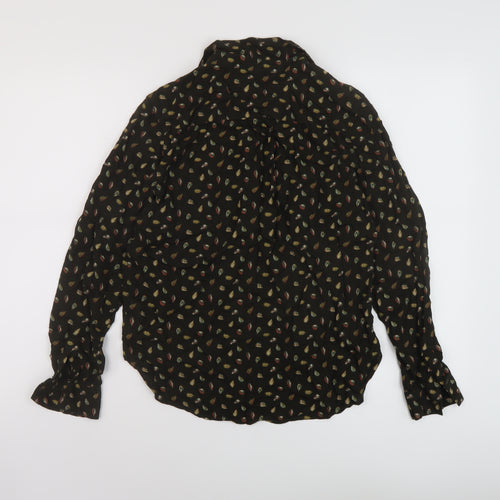 NEXT Womens Green Geometric Viscose Basic Blouse Size 8 Collared