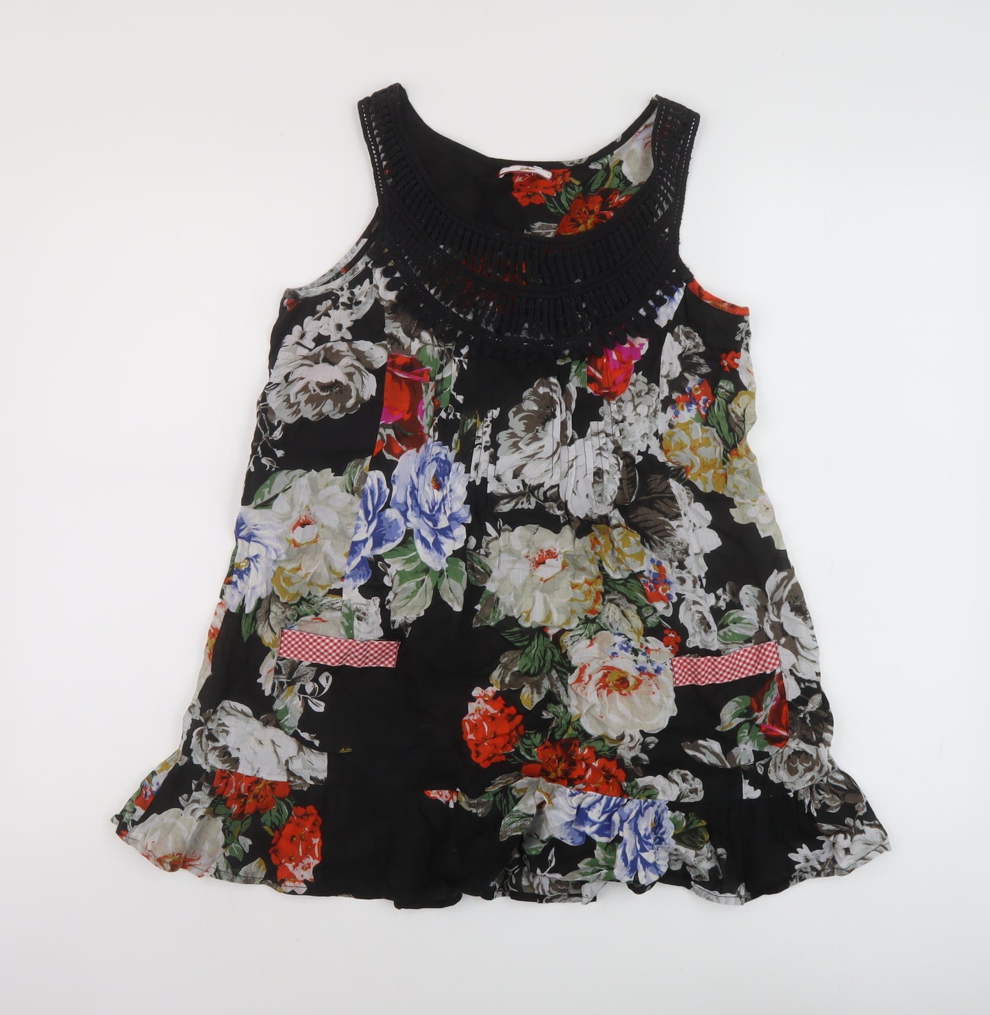 Joe Browns Womens Multicoloured Floral Cotton Basic T-Shirt Size 8 Round Neck