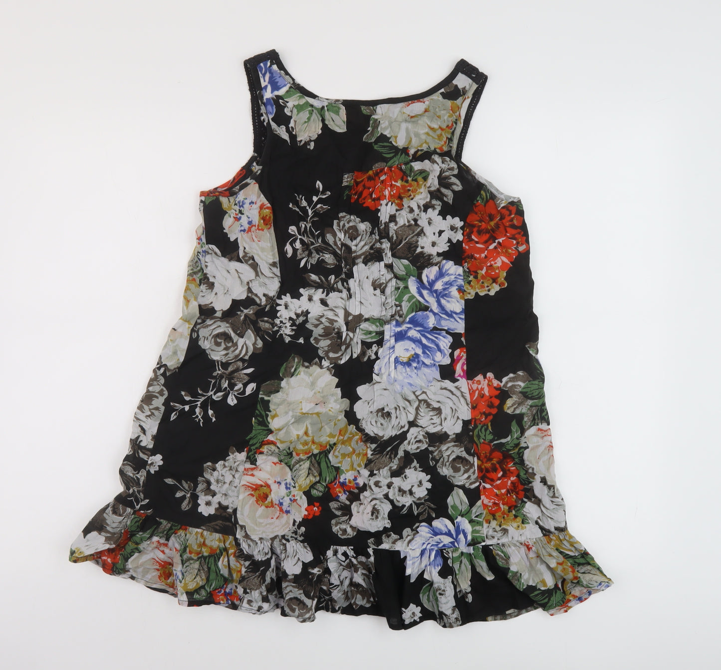 Joe Browns Womens Multicoloured Floral Cotton Basic T-Shirt Size 8 Round Neck