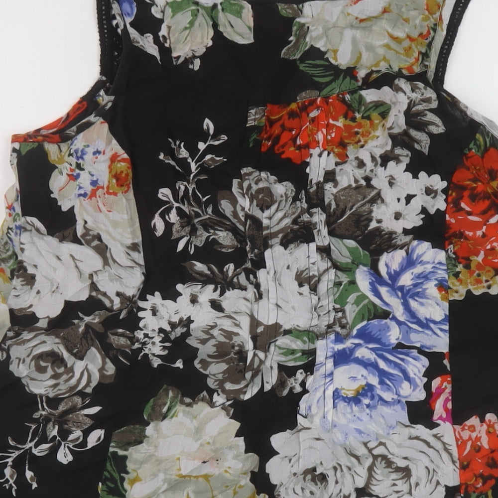Joe Browns Womens Multicoloured Floral Cotton Basic T-Shirt Size 8 Round Neck