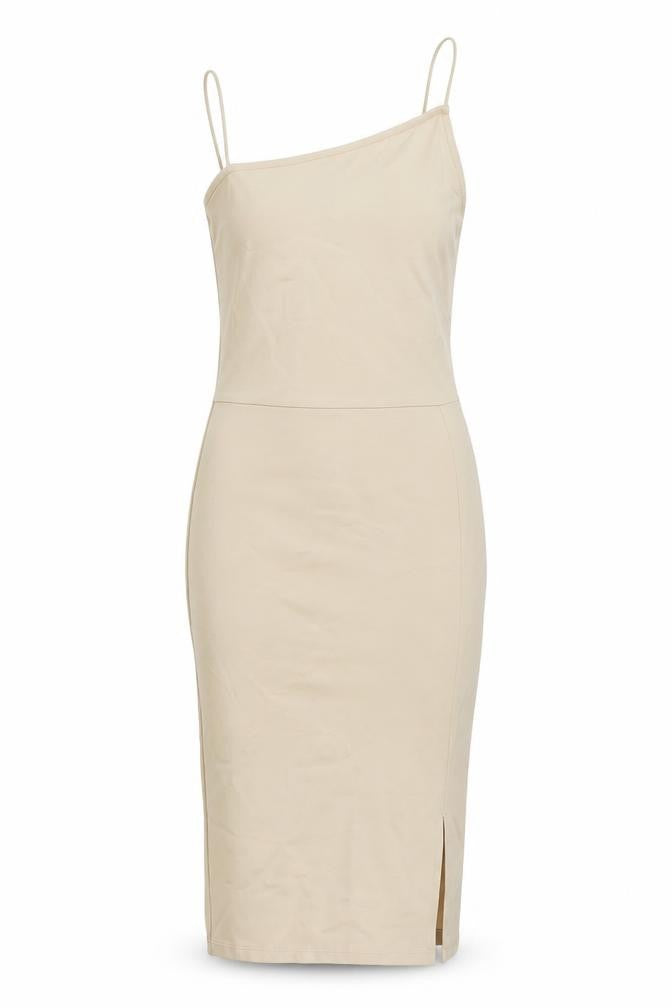 NA-KD Womens Beige Polyester Bodycon Size XS One Shoulder Pullover