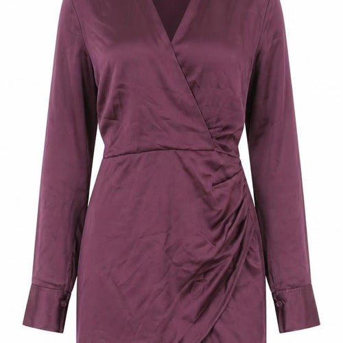 Zara Womens Purple Polyester Shirt Dress Size XS Collared Zip - Wrap