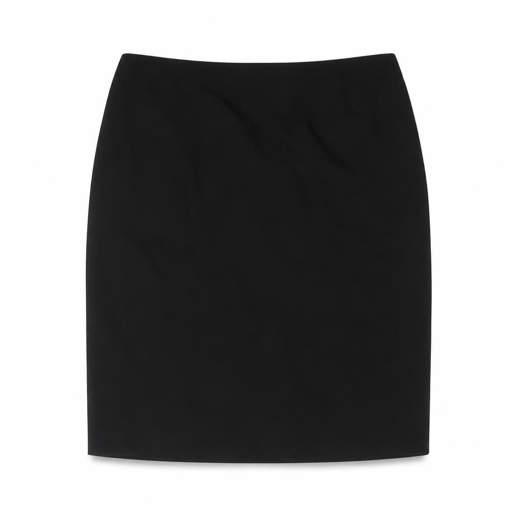 Front view of BHS women’s black polyester straight & pencil skirt, size UK 10, zip