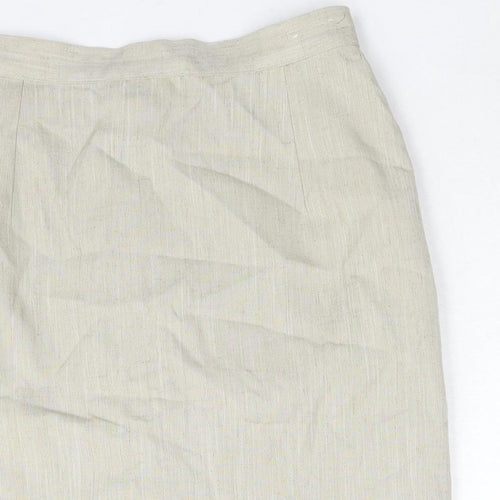 St Michael Womens Beige Polyester Straight & Pencil Skirt Size 10 Zip