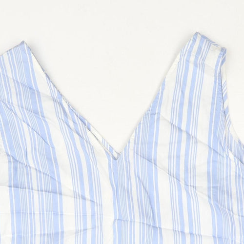 Marks and Spencer Womens Blue Striped Lyocell Camisole Blouse Size 18 V-Neck