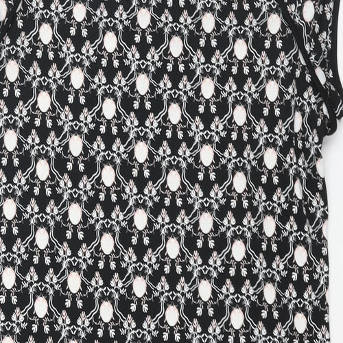 Max Studio Womens Black Geometric Polyester Sheath Size M Round Neck Pullover