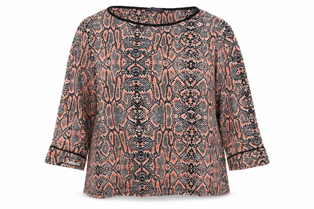 Marks and Spencer Womens Pink Animal Print Viscose Basic Blouse Size 20 Round Neck - Snakeskin Print