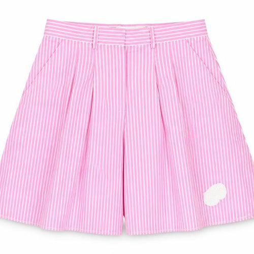 XIaoli Womens Pink Striped Cotton Bermuda Shorts Size S L11 in Regular Zip
