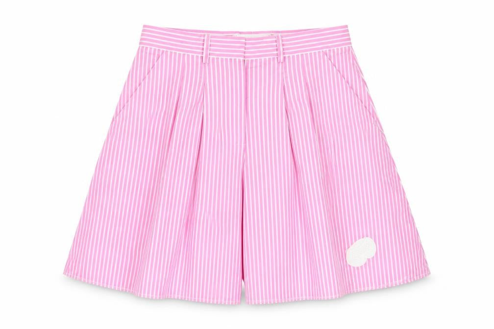 XIaoli Womens Pink Striped Cotton Bermuda Shorts Size S L11 in Regular Zip