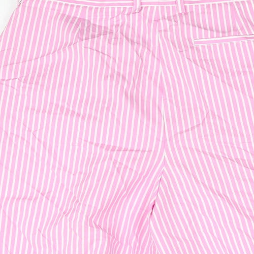 XIaoli Womens Pink Striped Cotton Bermuda Shorts Size S L11 in Regular Zip