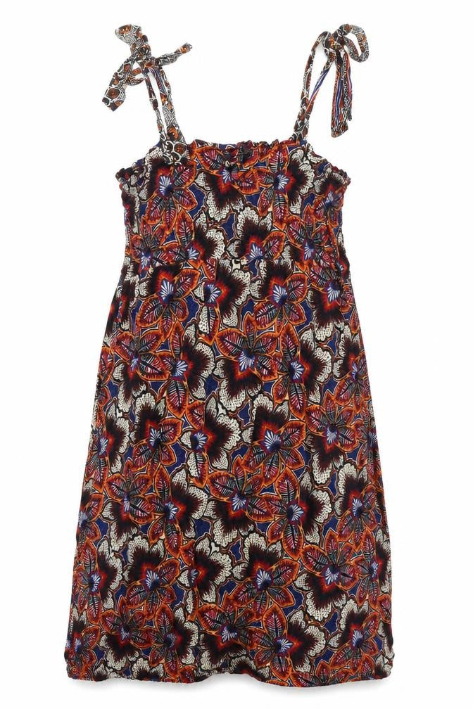 Front view of Marks & Spencer women’s multicoloured geometric polyester shift, size L, square neck tie