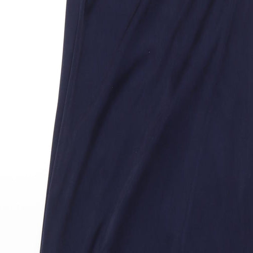 BCBGMAXAZRIA Womens Blue Polyester Maxi Size 2XS One Shoulder Tie - Stud Detail