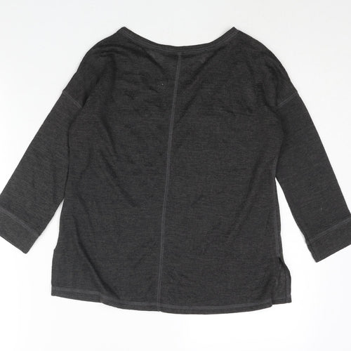 NEXT Womens Grey Round Neck Polyester Pullover Jumper Size 6 - Beading Detail