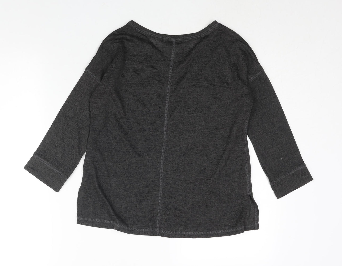 NEXT Womens Grey Round Neck Polyester Pullover Jumper Size 6 - Beading Detail