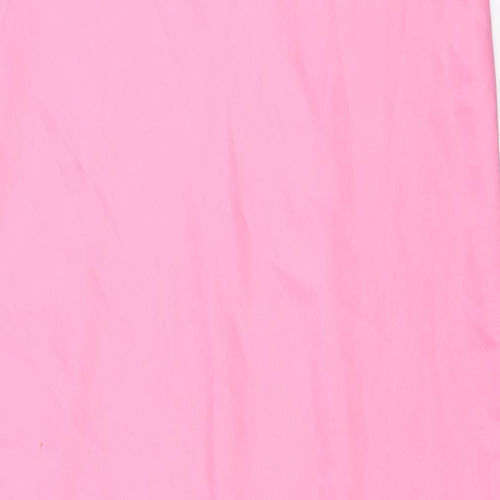 Monki Womens Pink Polyester A-Line Skirt Size 10 Zip - Front Slit