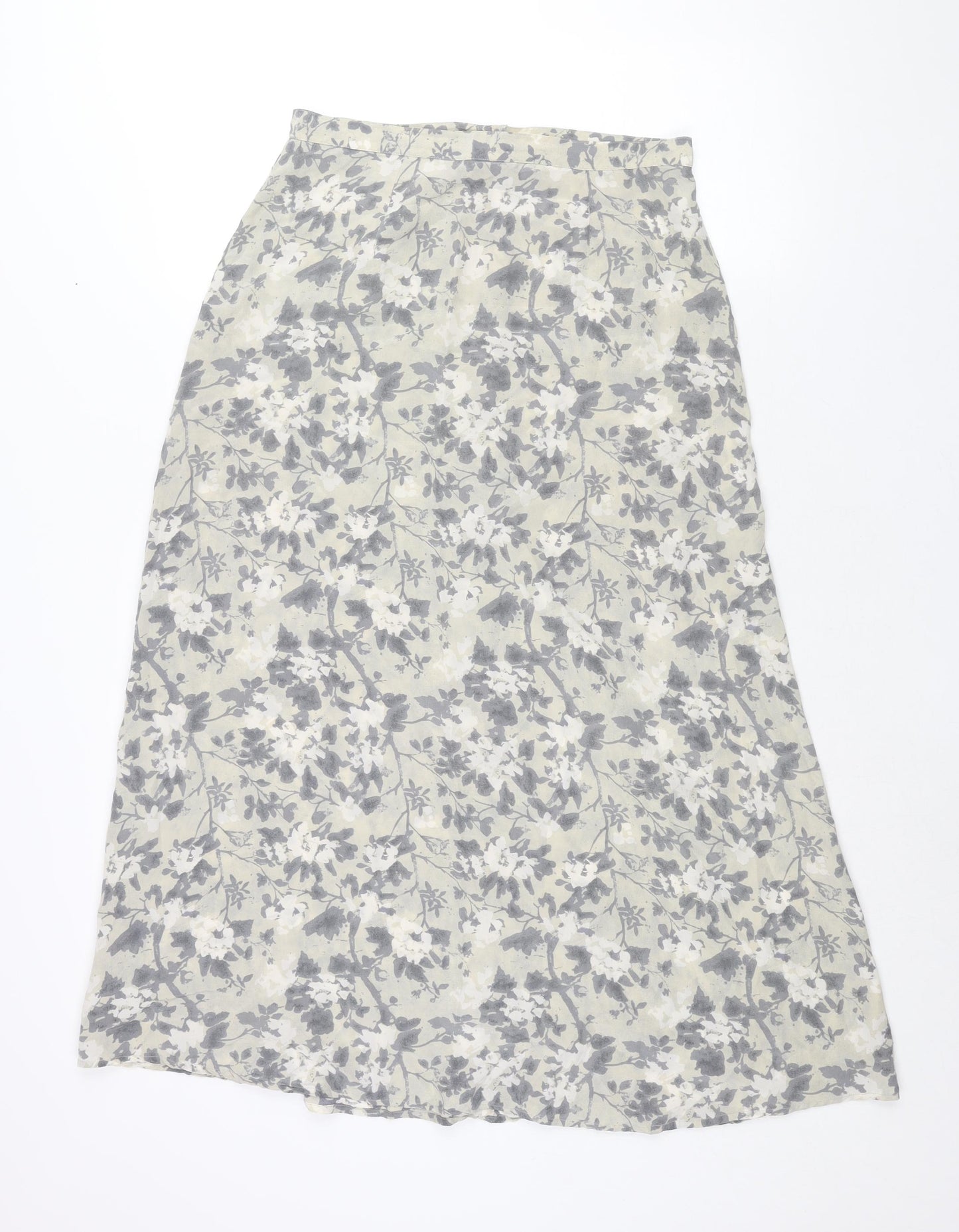 Eastex Womens Grey Floral Polyester A-Line Skirt Size 14 Zip