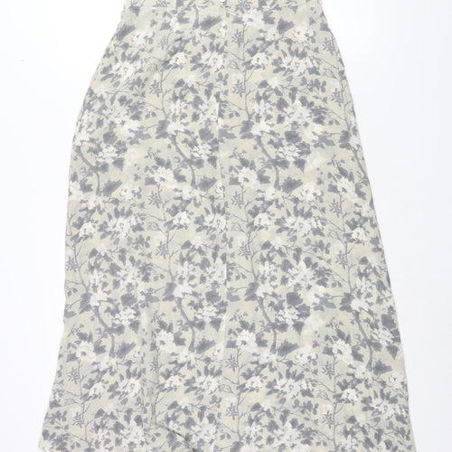 Eastex Womens Grey Floral Polyester A-Line Skirt Size 14 Zip