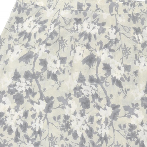 Eastex Womens Grey Floral Polyester A-Line Skirt Size 14 Zip