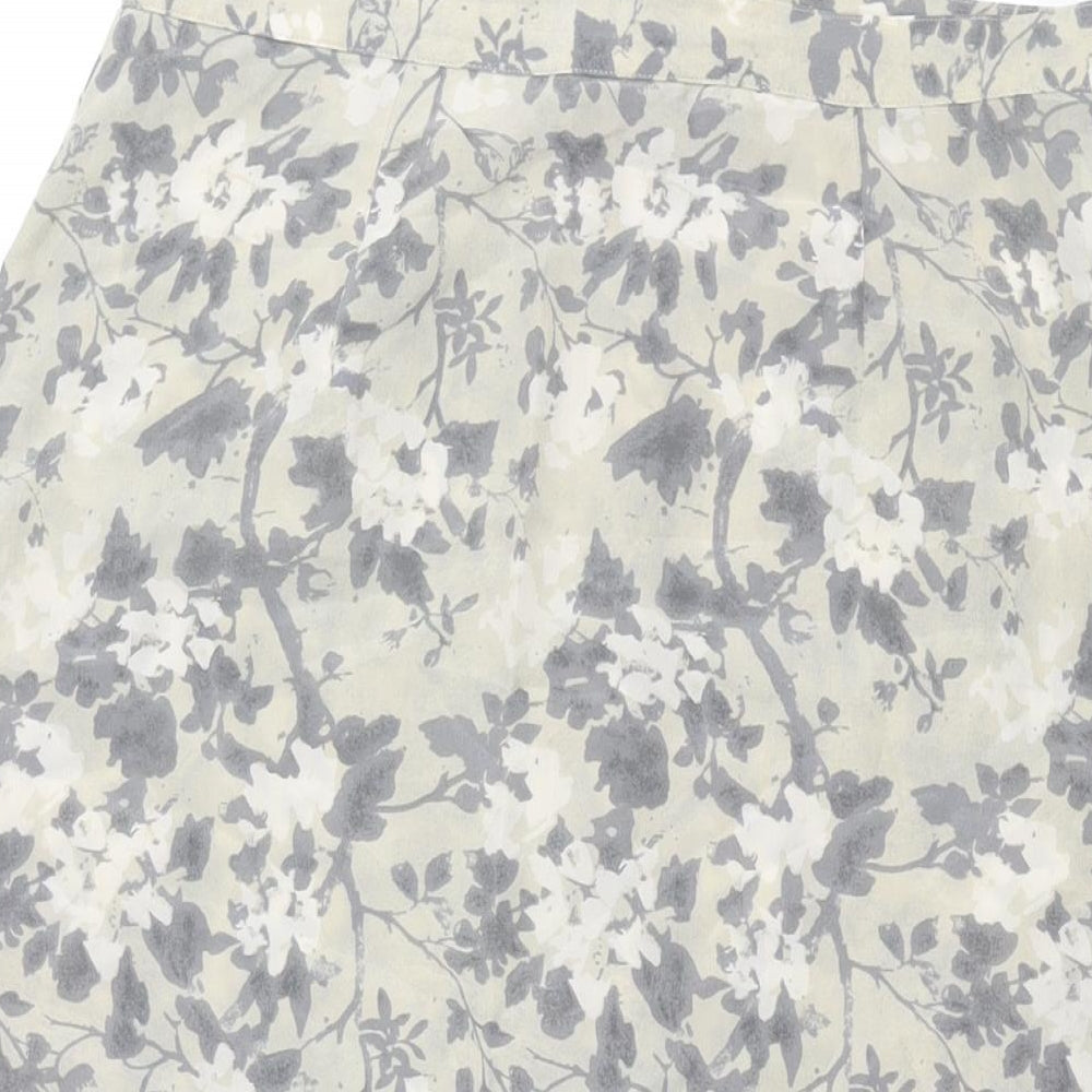 Eastex Womens Grey Floral Polyester A-Line Skirt Size 14 Zip
