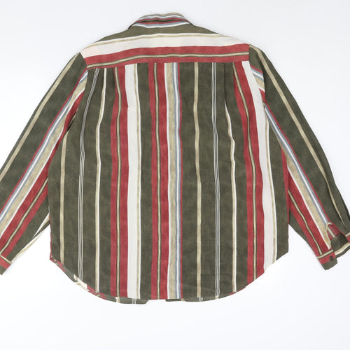 Christian Marcus Womens Multicoloured Striped Polyester Basic Button-Up Size 20 Collared - Vintage Shoulder Pads