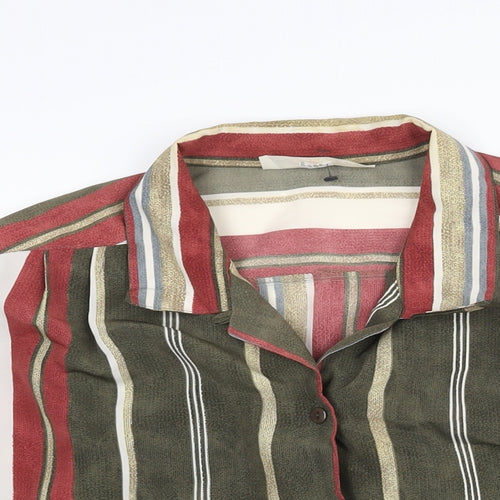 Christian Marcus Womens Multicoloured Striped Polyester Basic Button-Up Size 20 Collared - Vintage Shoulder Pads