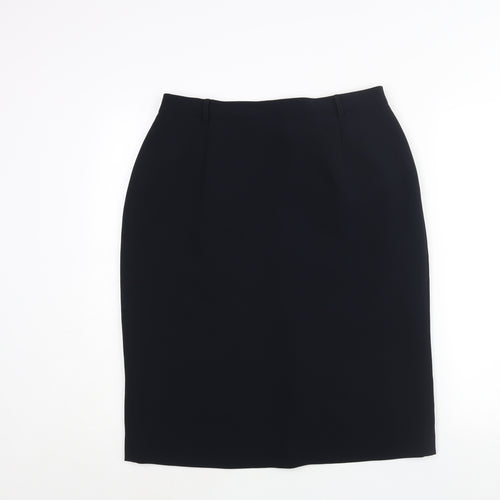 Viyella Womens Blue Polyester Straight & Pencil Skirt Size 14 Zip
