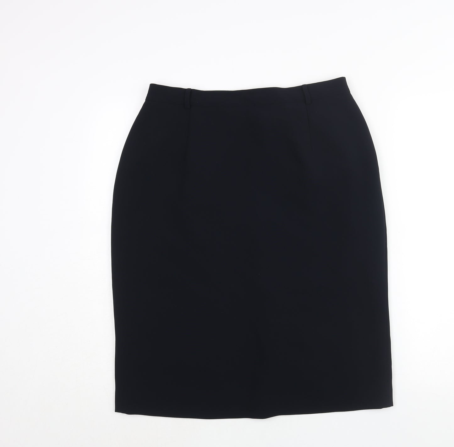 Viyella Womens Blue Polyester Straight & Pencil Skirt Size 14 Zip