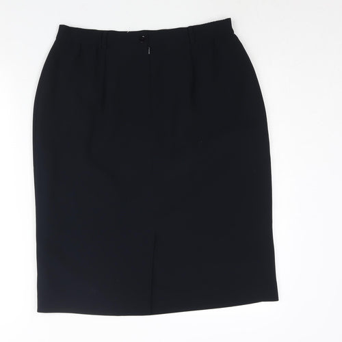 Viyella Womens Blue Polyester Straight & Pencil Skirt Size 14 Zip